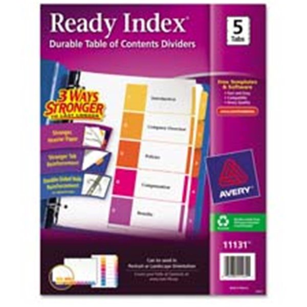 The Workstation Consumer Products Ready Index Dividers- 1-10 Tab- 3HP- 8-.50in.x11in.- 6-ST- Asst TH18509